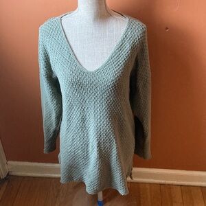 Vintage Chequers Sage Green Oversized Tunic Sweater